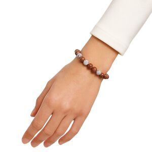 New in Box AviandNeshama Woman's  Handmade Bracelet Coral Colored Beads Stretch